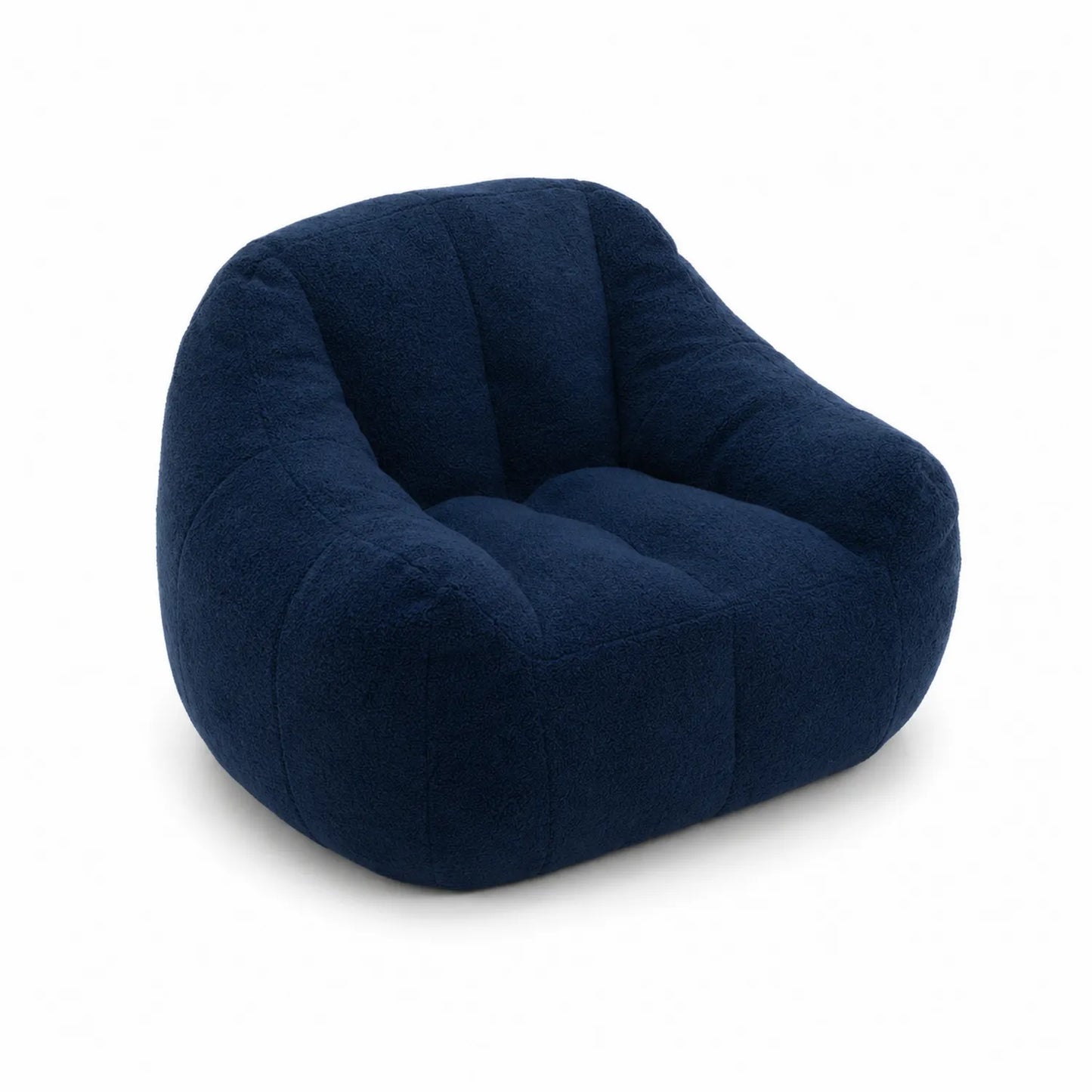 Sillón de Bouclé Azul Marino, 85x85x70 cm