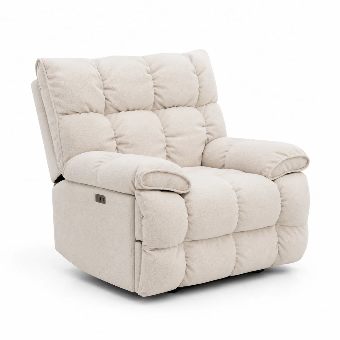 Fauteuil relax en tissu polyester beige 100x95x105 cm