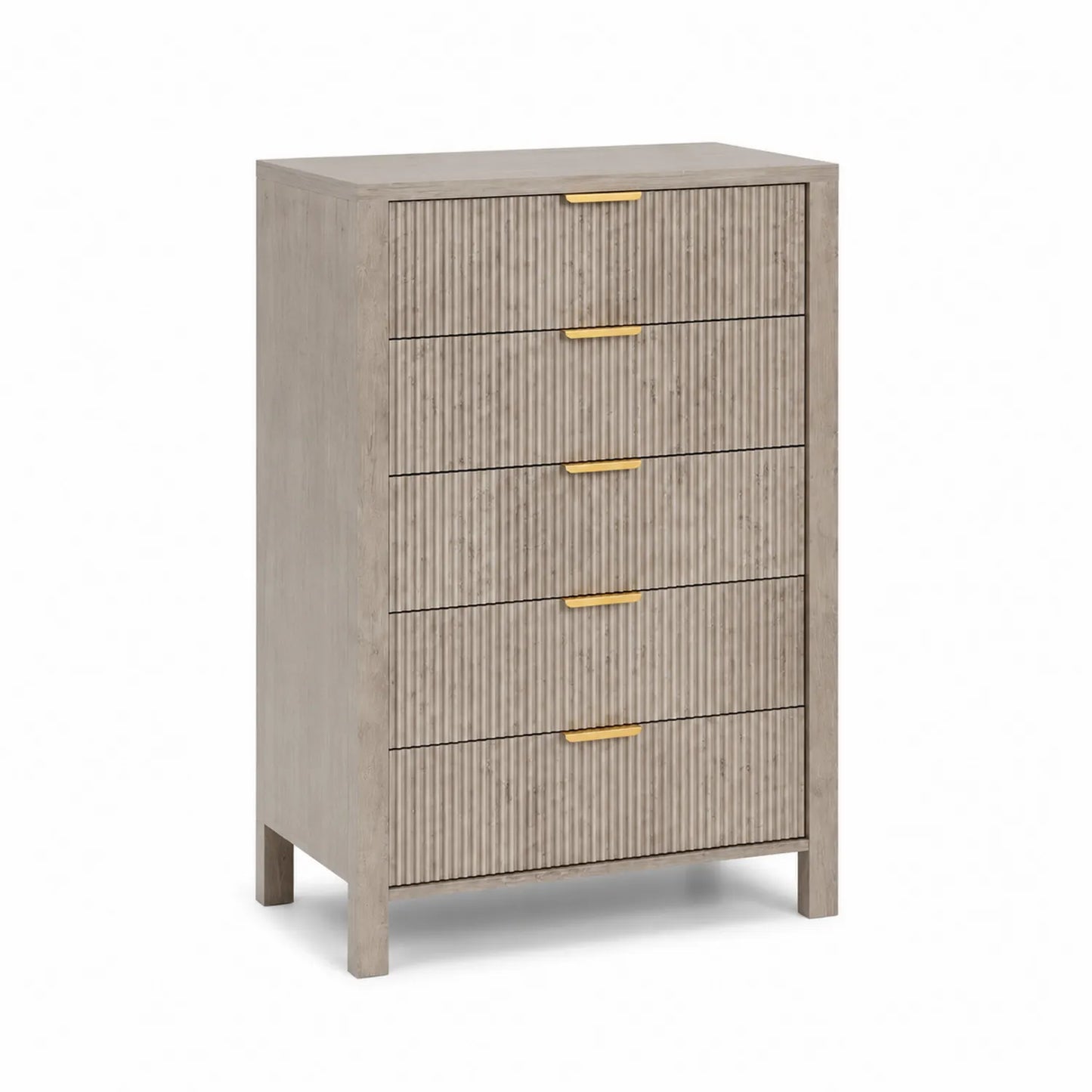 Cajonera de Madera con 5 Cajones y Tiradores Metálicos Color Gris