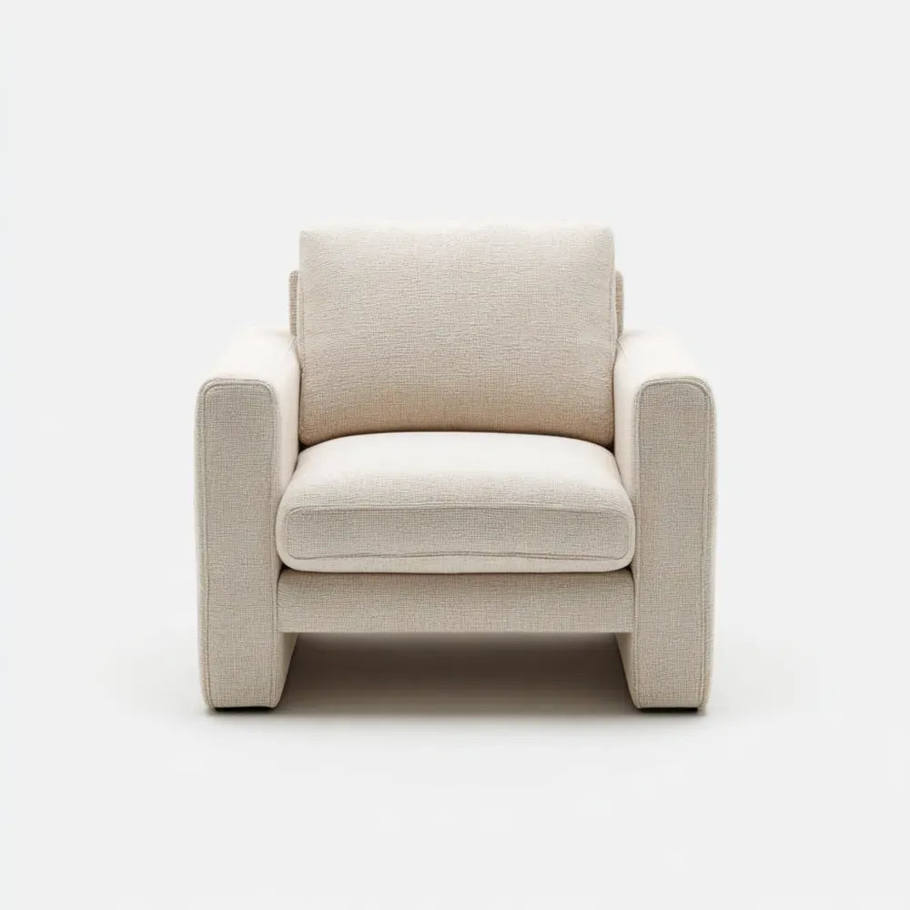Armchair Fabric Upholstery 90x85x75 cm - Beige - Modern Design