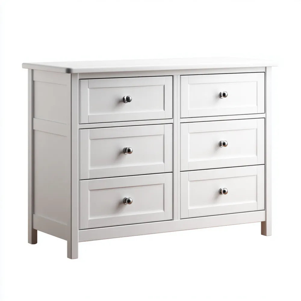 Chest of Drawers Wood 120x40x80 cm - White - Modern Design