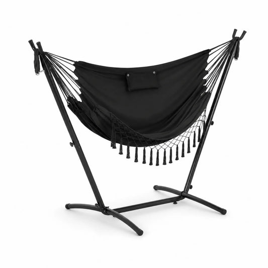 Hamac en coton avec support métallique noir