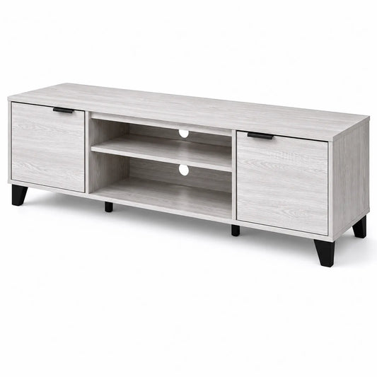 Meuble TV en bois blanc 120x40x50 cm