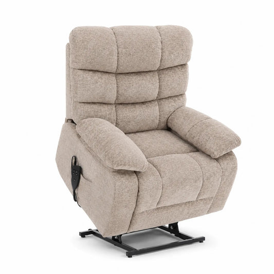 Fauteuil relax électrique tissu beige 100x80x90 cm