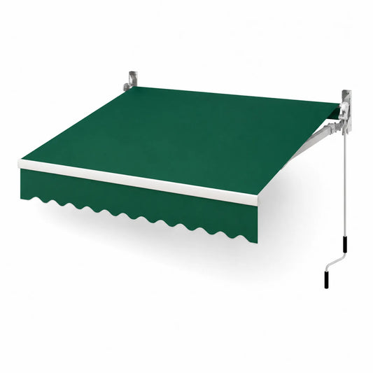 Store banne manuel en polyester et aluminium 3x2,5 m vert