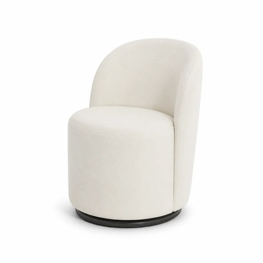 Chaise pivotante rembourrée beige 70x70x80 cm